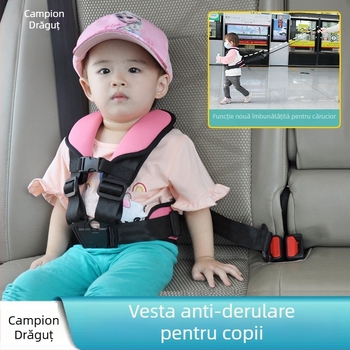 Scaun auto portabil pentru copii cu Isofix pentru călătorii, material poliester, personalizare disponibilă
