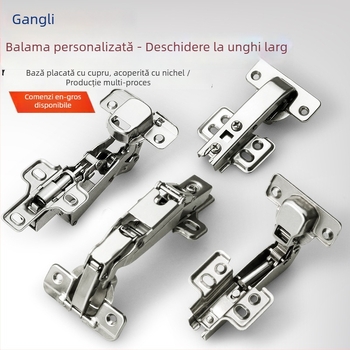 Balama pentru ușa de dulap – formă specială, Gangli, oțel laminat la rece, finisaj cupru-nichel