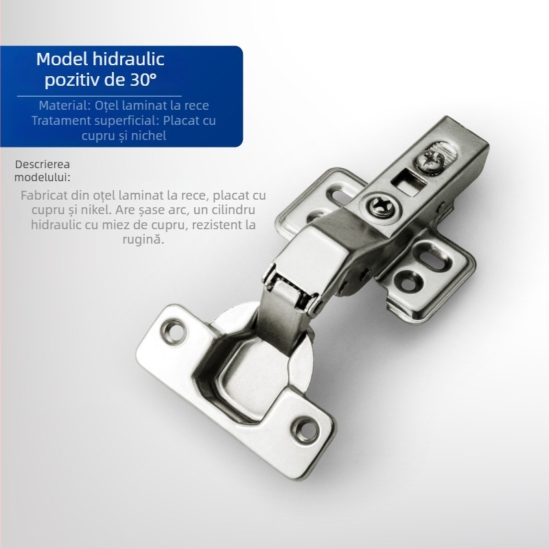 Balama pentru ușa de dulap – formă specială, Gangli, oțel laminat la rece, finisaj cupru-nichel