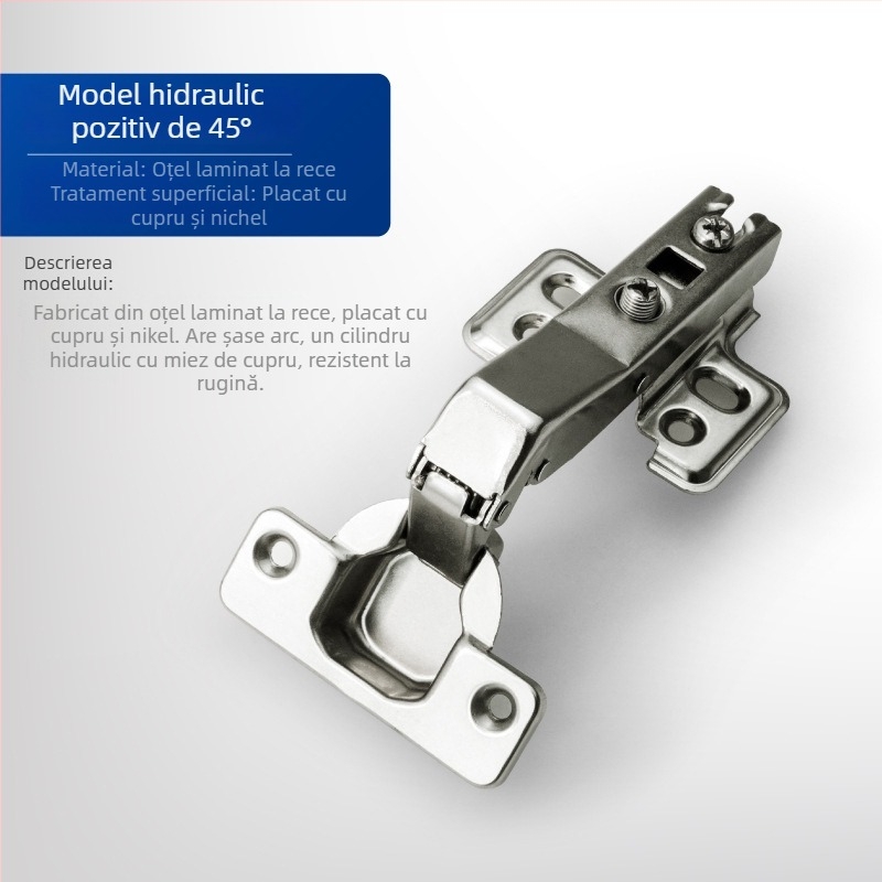 Balama pentru ușa de dulap – formă specială, Gangli, oțel laminat la rece, finisaj cupru-nichel