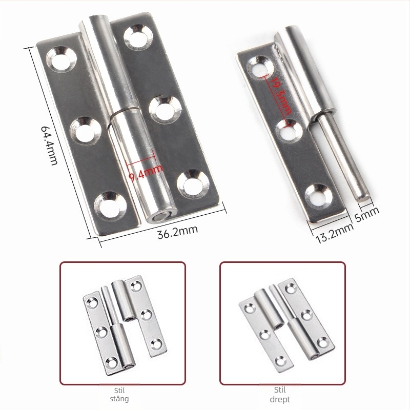 Pang detașabil din oțel inoxidabil 304 pentru dulapuri, uși și ferestre • suprafață periată