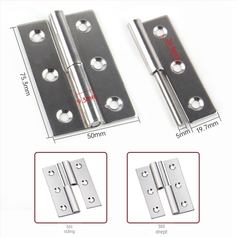 Pang detașabil din oțel inoxidabil 304 pentru dulapuri, uși și ferestre • suprafață periată