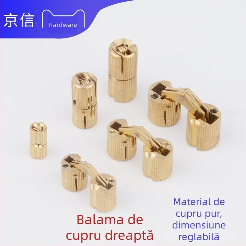Balama cu caneluri B32 pentru mobilier și dulapuri — aliaj alamă/zinc, deschidere 180°, model B32