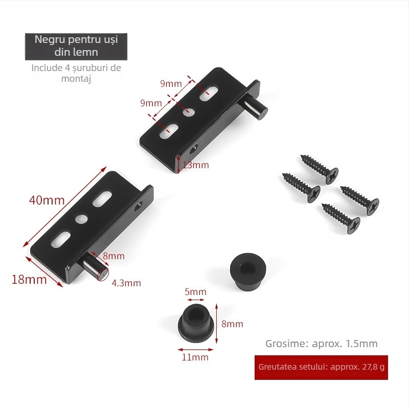 Ax de ușă CT – fier, brand AODLI, potrivit pentru uși din lemn și sticlă, galvanizare