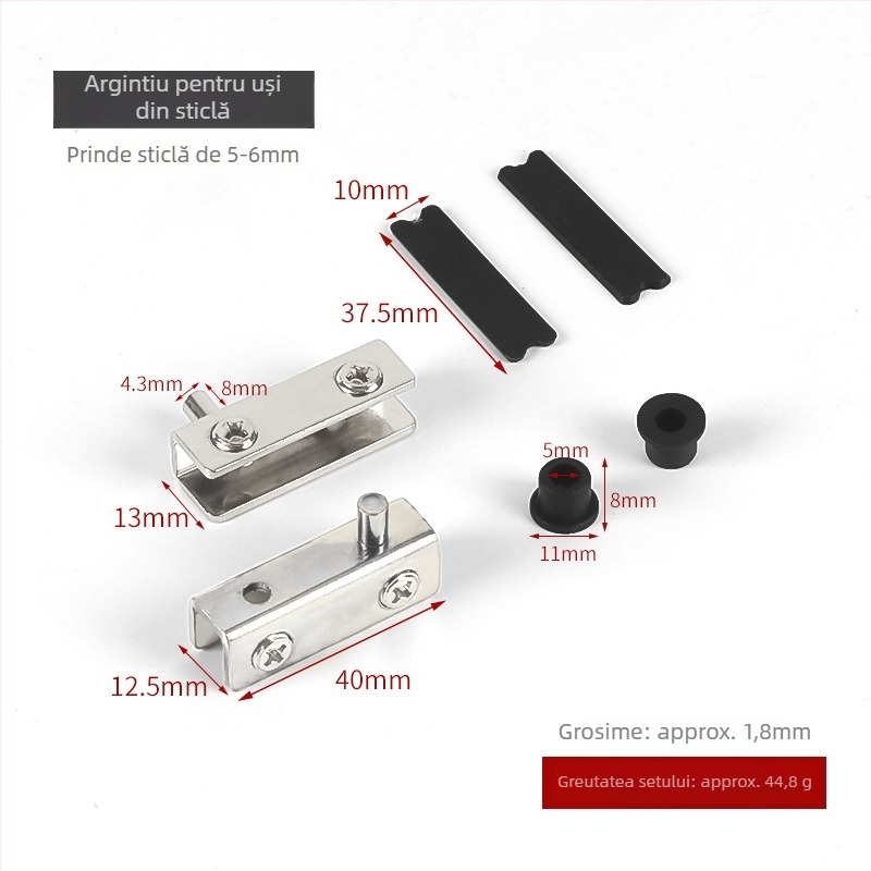 Ax de ușă CT – fier, brand AODLI, potrivit pentru uși din lemn și sticlă, galvanizare