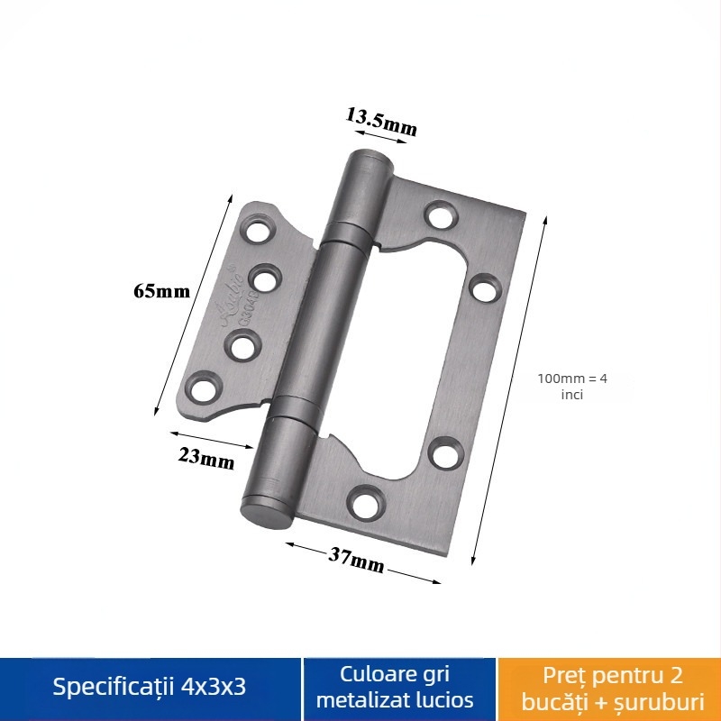 Balama de uși din oțel inoxidabil – Asabie, stil modern minimalist, finisaj electroplacat