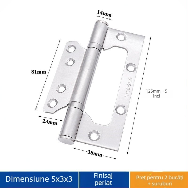 Balama de uși din oțel inoxidabil – Asabie, stil modern minimalist, finisaj electroplacat