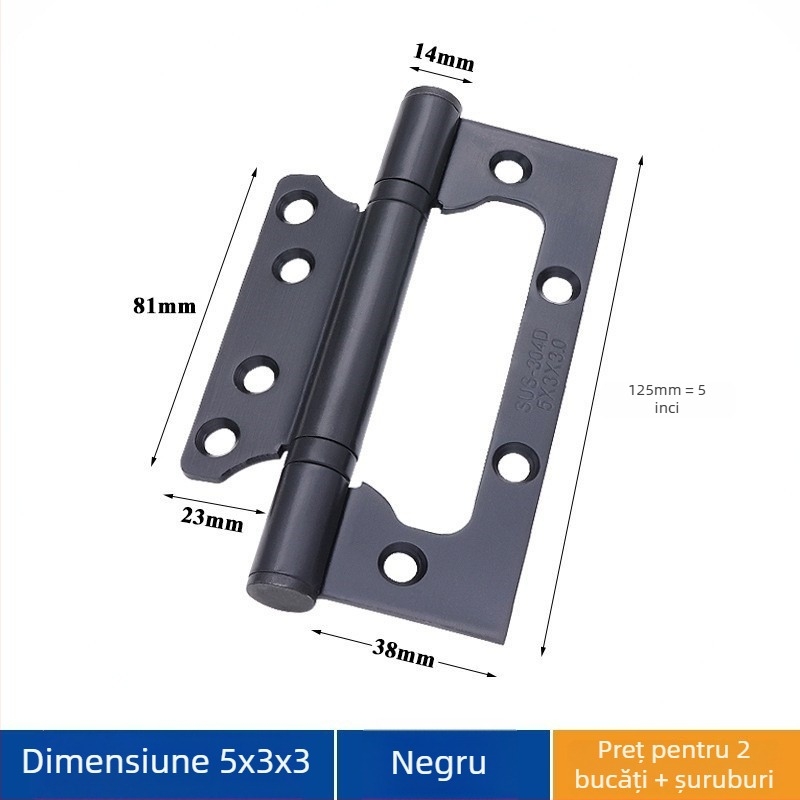 Balama de uși din oțel inoxidabil – Asabie, stil modern minimalist, finisaj electroplacat