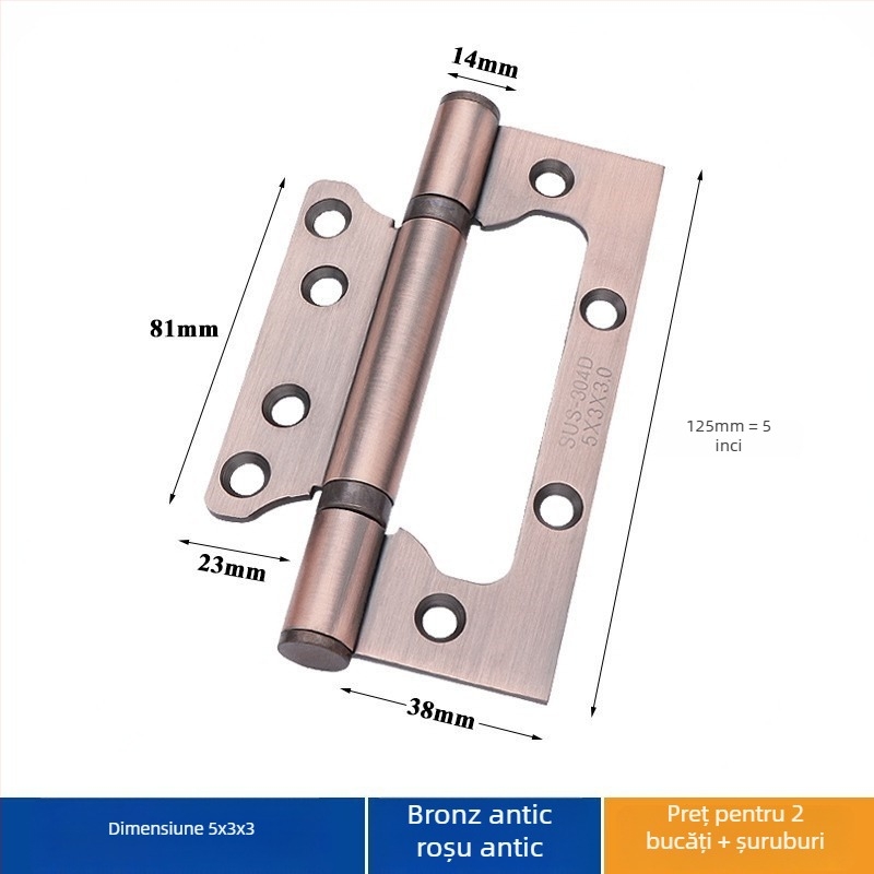 Balama de uși din oțel inoxidabil – Asabie, stil modern minimalist, finisaj electroplacat
