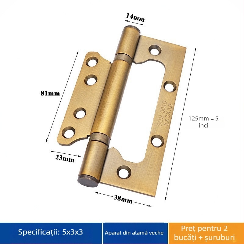 Balama de uși din oțel inoxidabil – Asabie, stil modern minimalist, finisaj electroplacat