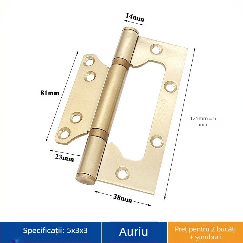 Balama de uși din oțel inoxidabil – Asabie, stil modern minimalist, finisaj electroplacat