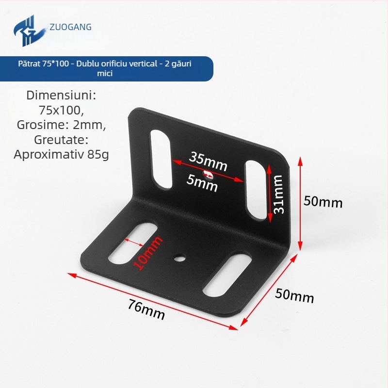 Conector unghiular pentru pat, în formă de L, unghi drept 90°, îngroșat, reglabil, potrivit pentru canapea-pat și cadru cu lamele