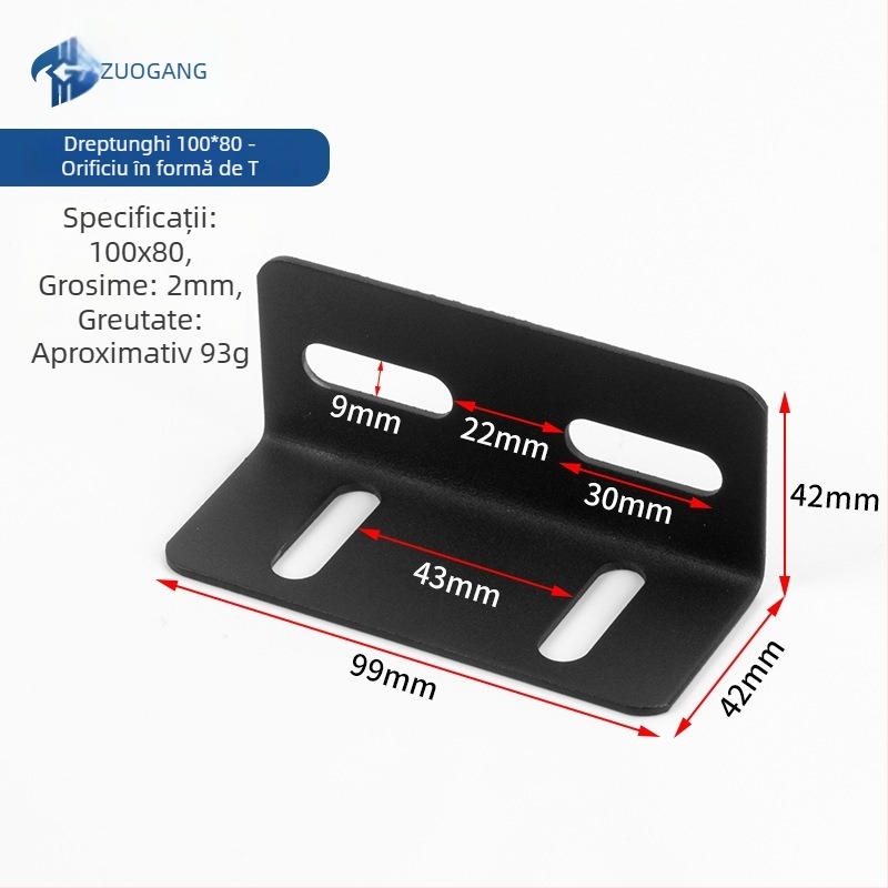 Conector unghiular pentru pat, în formă de L, unghi drept 90°, îngroșat, reglabil, potrivit pentru canapea-pat și cadru cu lamele