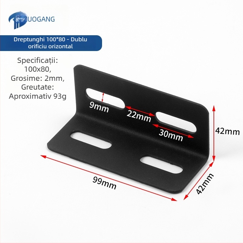 Conector unghiular pentru pat, în formă de L, unghi drept 90°, îngroșat, reglabil, potrivit pentru canapea-pat și cadru cu lamele