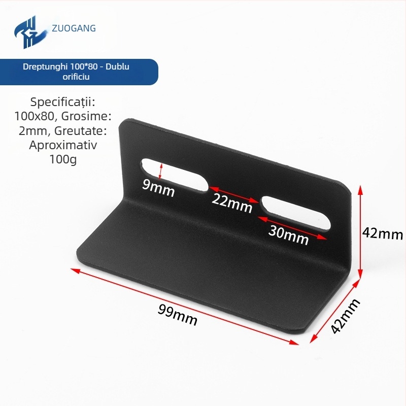 Conector unghiular pentru pat, în formă de L, unghi drept 90°, îngroșat, reglabil, potrivit pentru canapea-pat și cadru cu lamele