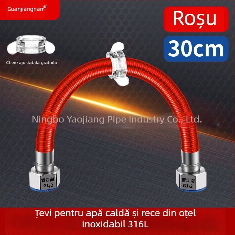 Conductă ondulată din oțel inoxidabil 316L pentru apă — intrare la încălzitorul de apă, pentru apă caldă și rece, interval temperatură -20°C până la 150°C