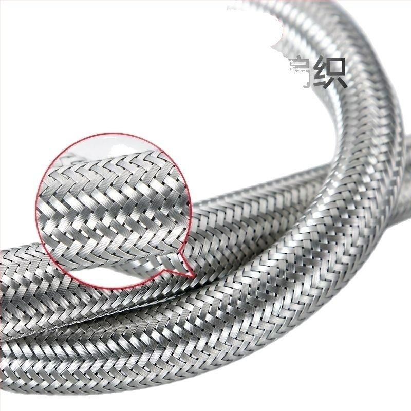 Furtun de alimentare pentru toaletă din oțel inoxidabil 304, împletit, debit mare, conectare în spirală, 0–90°C