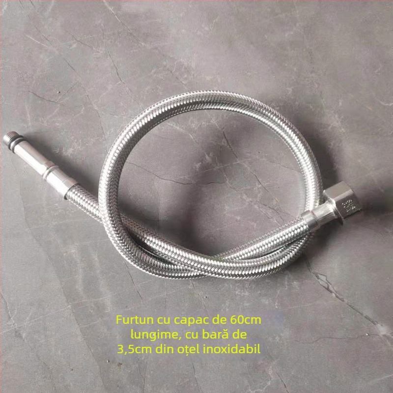 Conductă de apă din oțel inoxidabil împletită, cu cap de cupru, pentru apă caldă și rece, conectare la toaletă și boiler, 1/2 inch