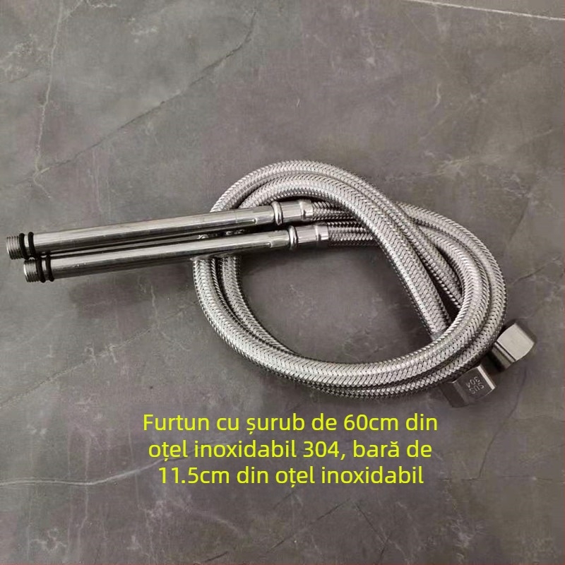 Conductă de apă din oțel inoxidabil împletită, cu cap de cupru, pentru apă caldă și rece, conectare la toaletă și boiler, 1/2 inch