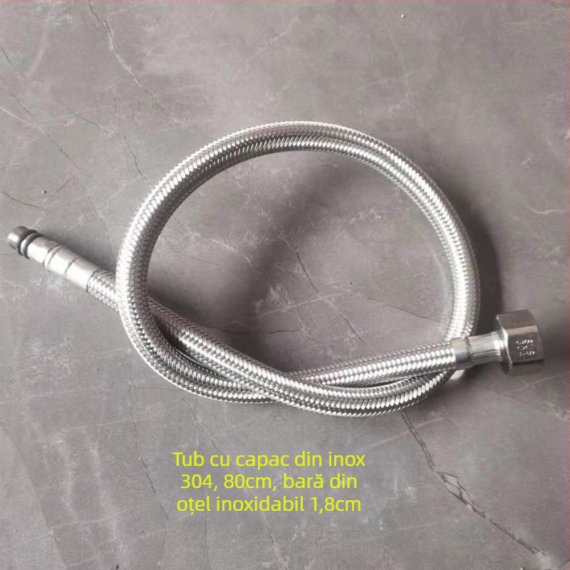 Conductă de apă din oțel inoxidabil împletită, cu cap de cupru, pentru apă caldă și rece, conectare la toaletă și boiler, 1/2 inch