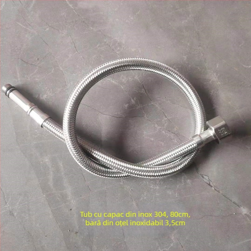 Conductă de apă din oțel inoxidabil împletită, cu cap de cupru, pentru apă caldă și rece, conectare la toaletă și boiler, 1/2 inch