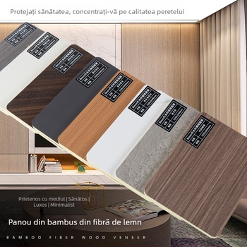 Panou de perete din furnir de lemn, cu fibre de bambus și cărbune de bambus, fond fără cusături – model Wood veneer, stil Seamless, brand Yiming