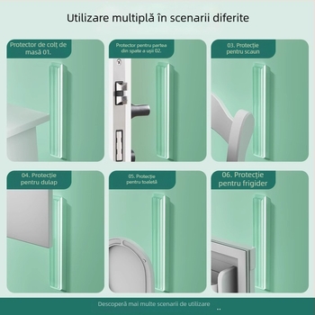 Protecție din silicon pentru ușa frigiderului, tampon anti-impact pentru mâner, funcționare silențioasă, rezistent la uzură