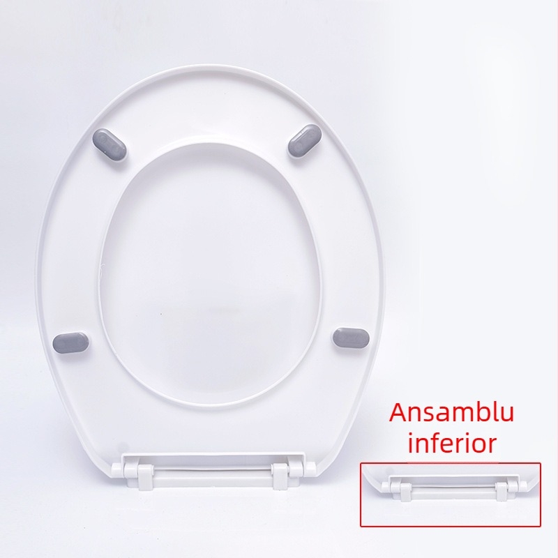 Capac de toaletă cu închidere lină; tip UOV; din placă PP; gros; distanța dintre găuri 8–25 mm