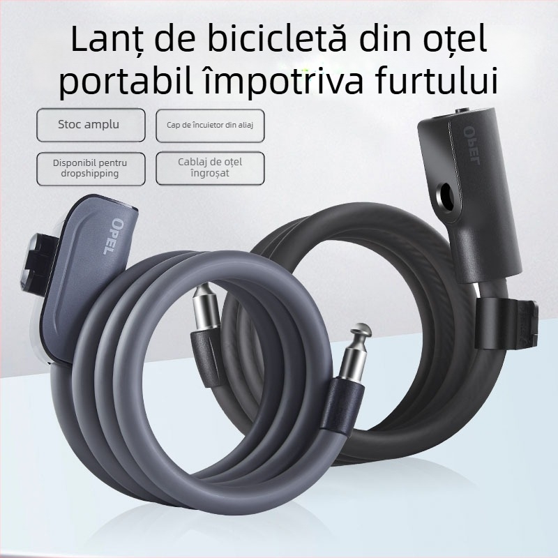 OPEL JTS-K lacăt din oțel pentru biciclete, pentru biciclete urbane și MTB, 0,4 kg