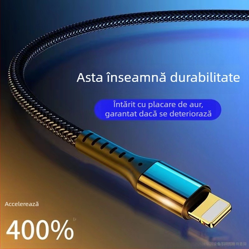Semida Sheng Cablu Apple Lightning de încărcare rapidă, 20W, împletit, cu un capăt