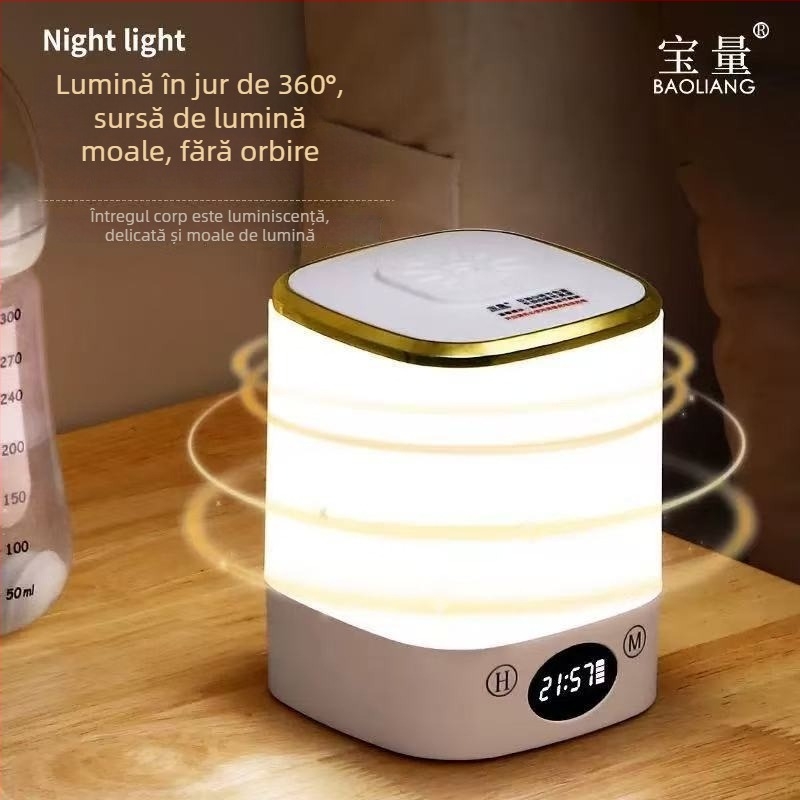 Lampă LED de Noapte pentru Dormitor – protecție pentru ochi, veioză de noptieră cu atingere, baterie încorporată, abajur din plastic, tensiune până la 36V