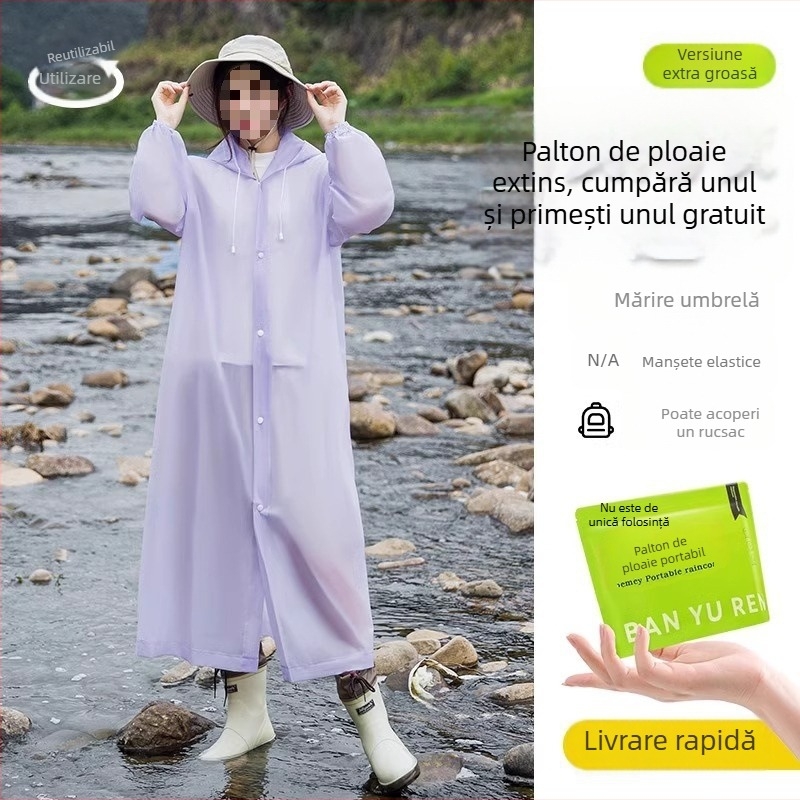Poncă de ploaie din PVC pentru adulți, gros pentru drumeții în aer liber și alpinism - reutilizabil