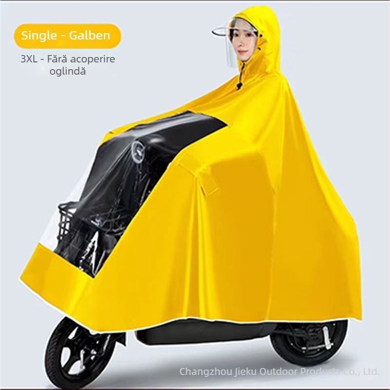 Poncho pentru copii pentru motocicletă și vehicul electric; unică folosință; material Oxford cu strat PVC impermeabil; ușor, stil minimalist; pentru 1 persoană