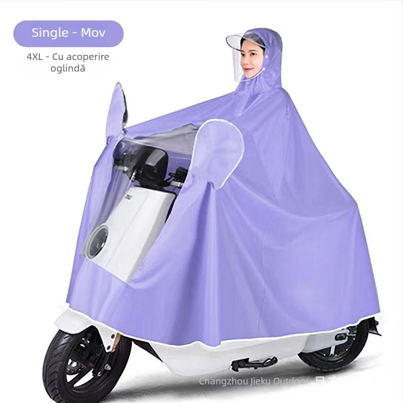 Poncho pentru copii pentru motocicletă și vehicul electric; unică folosință; material Oxford cu strat PVC impermeabil; ușor, stil minimalist; pentru 1 persoană