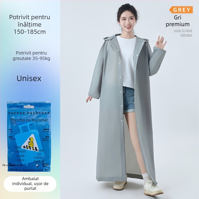 Pelerină de unică folosință, material EVA gros, pentru adulți – poncho de drumeție