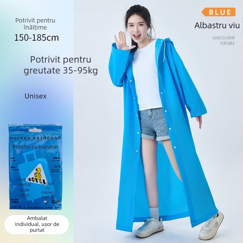 Pelerină de unică folosință, material EVA gros, pentru adulți – poncho de drumeție