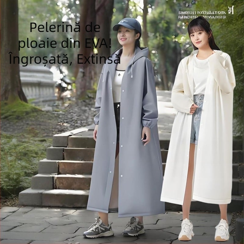 Poncă de ploaie EVA, unisex, pentru drumeții și călătorii, grosime 0.18 mm, finisaj mat, reutilizabil