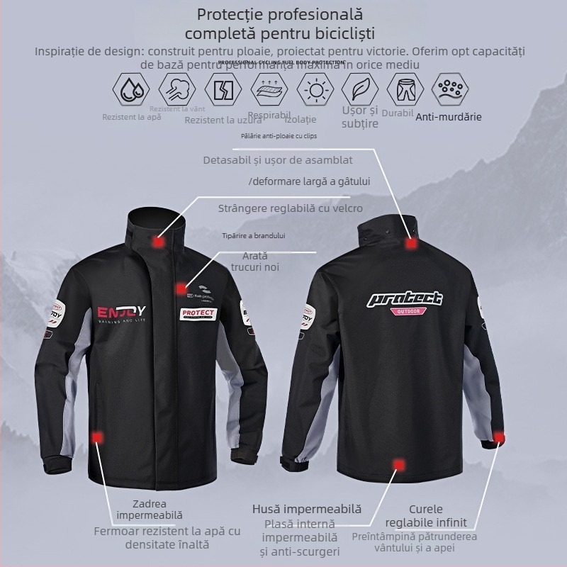 Poncă impermeabilă split pentru motocicletă și scuter electric, țesătură 22-silk, strat impermeabil cu PVC, pentru un adult