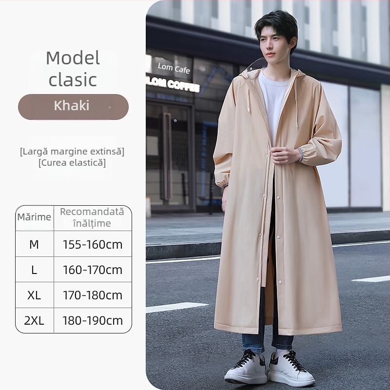 Pelerină de ploaie reutilizabilă pentru adulți, pentru motociclete și vehicule electrice, material EVA, gros, pentru o singură persoană