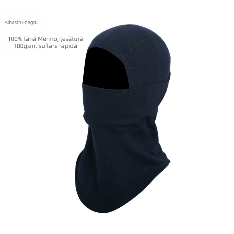 Masca cu glugă Merino pentru motocicletă: protecție solară, absorbție a transpirației pentru față, unisex, activități în aer liber