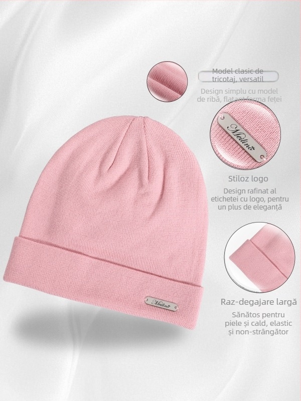 Pălărie unisex din lână Merino, tricotată, pentru drumeții în aer liber și ciclism, protecție a urechilor