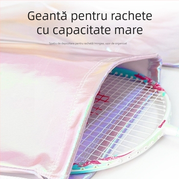 Geantă pentru rachete badminton/tenis cu curea diagonală, impermeabilă, capacitate mare, poliester