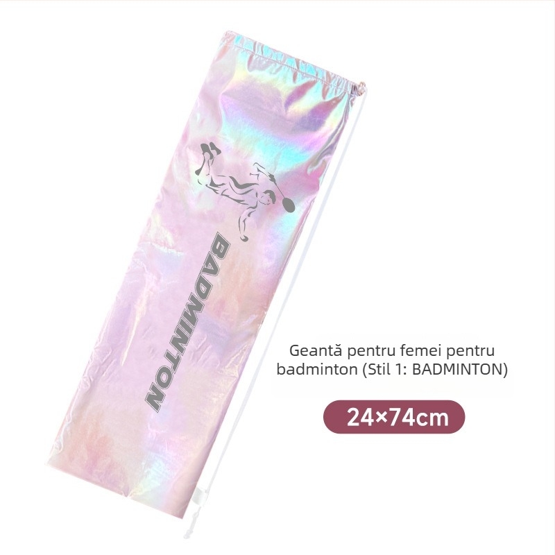 Geantă pentru rachete badminton/tenis cu curea diagonală, impermeabilă, capacitate mare, poliester