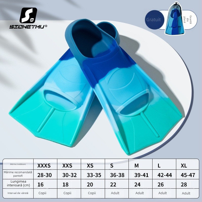 Aripioare de înot din silicon, unisex, scurte — Sioweymu, origine Zhejiang