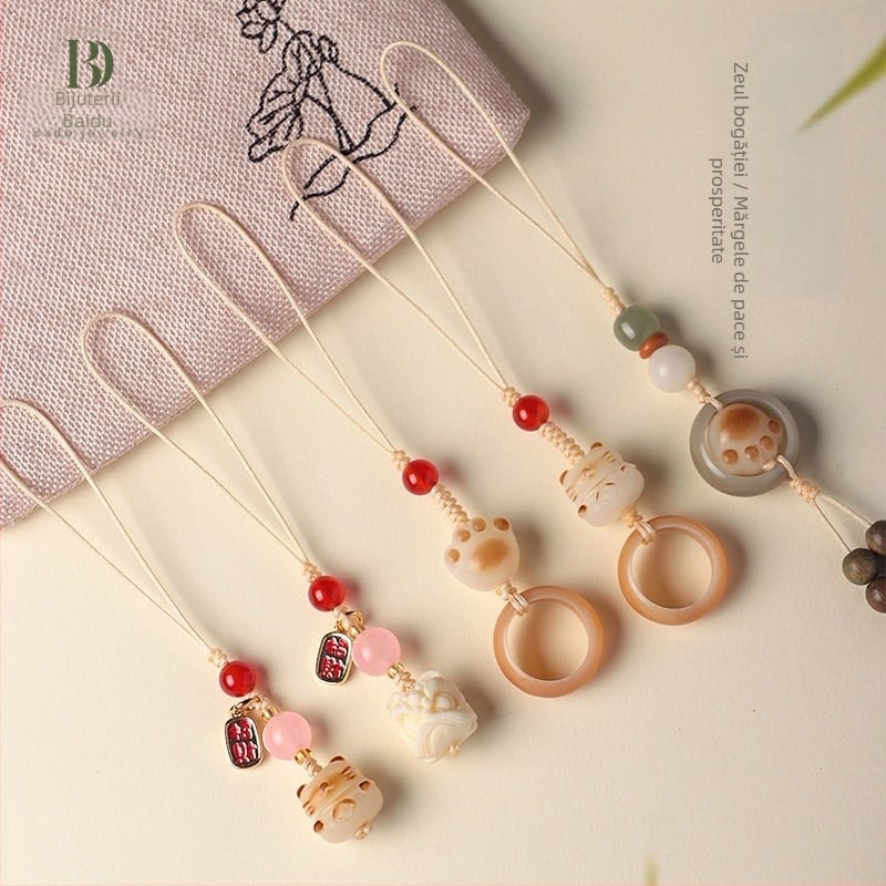 Pandantiv Bodhi pentru bagaje — lucrat manual, model drăguț de animale (urs/porc/animal mic), Material Bodhi