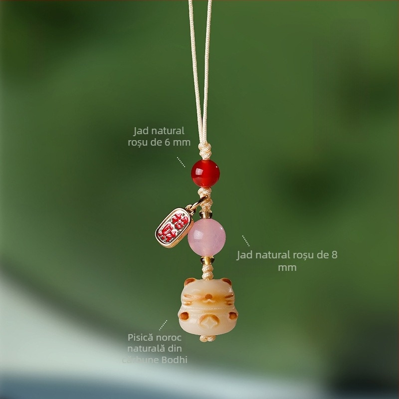 Pandantiv Bodhi pentru bagaje — lucrat manual, model drăguț de animale (urs/porc/animal mic), Material Bodhi