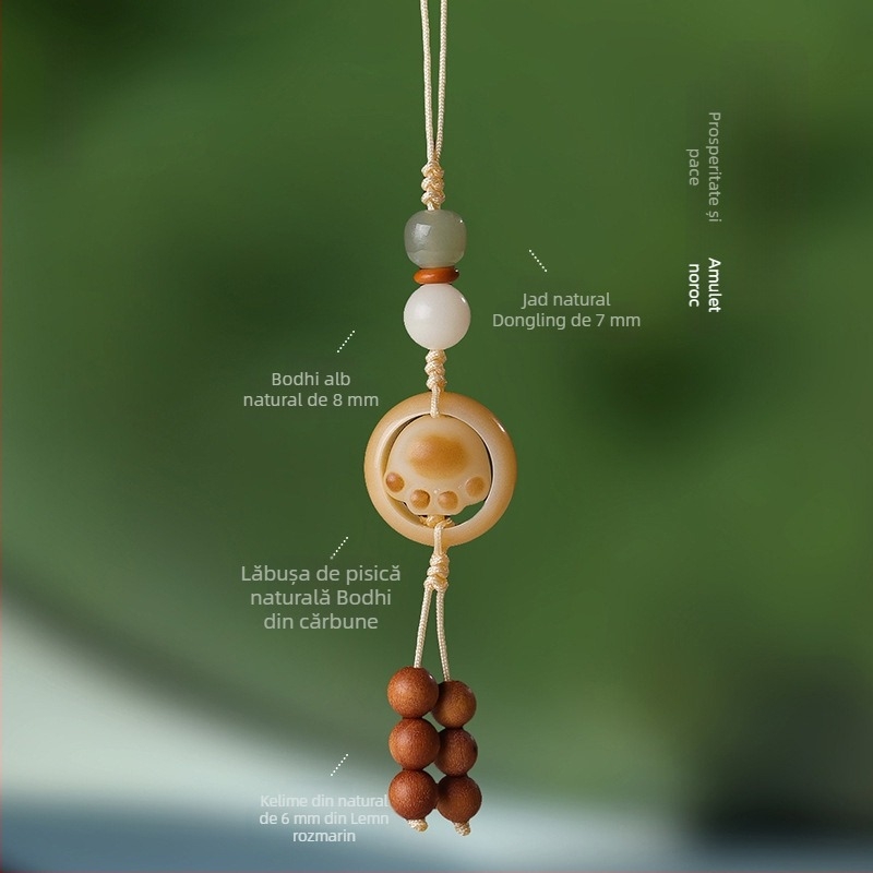 Pandantiv Bodhi pentru bagaje — lucrat manual, model drăguț de animale (urs/porc/animal mic), Material Bodhi