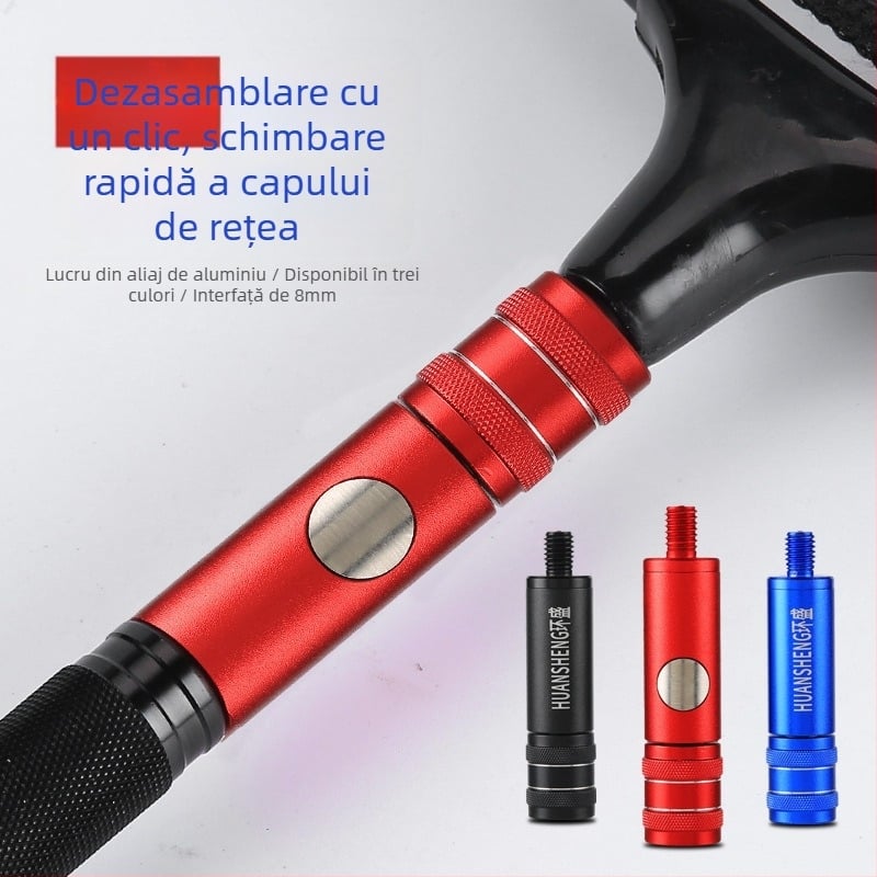 Adaptor anti-rotire pentru tijă de plasă de pescuit cu conector cu eliberare rapidă (Brand Huansheng; Material: aliaj de aluminiu)