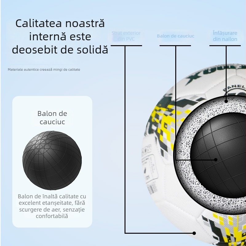 Fotbal PVC pentru copii — minge de antrenament cusută la mașină pentru elevi de gimnaziu și primar