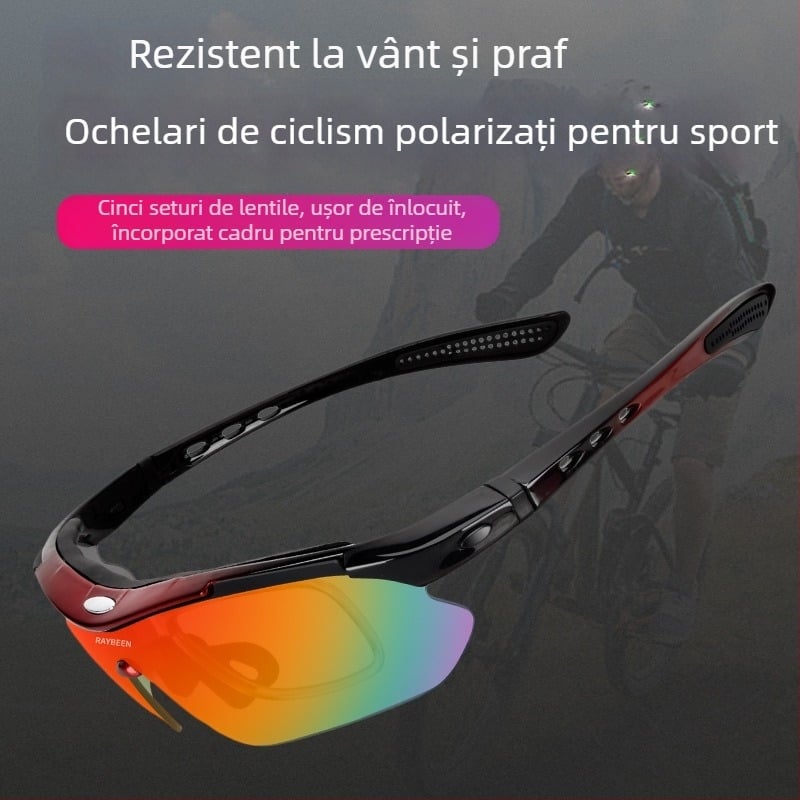 Ochelari polarizați pentru ciclism, YJ04, Strength Merchants, compatibili cu lentile de corecție, brațe detașabile, rășină de inginerie